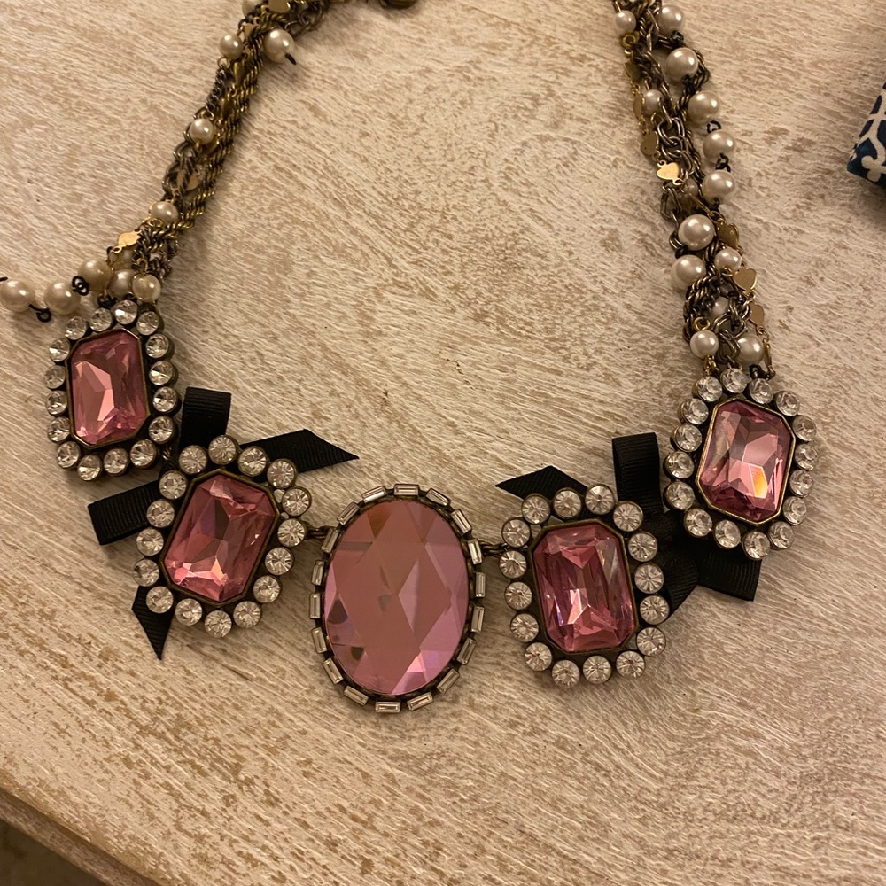 Bird by Juicy Couture Pink and Black Gemstone Necklace